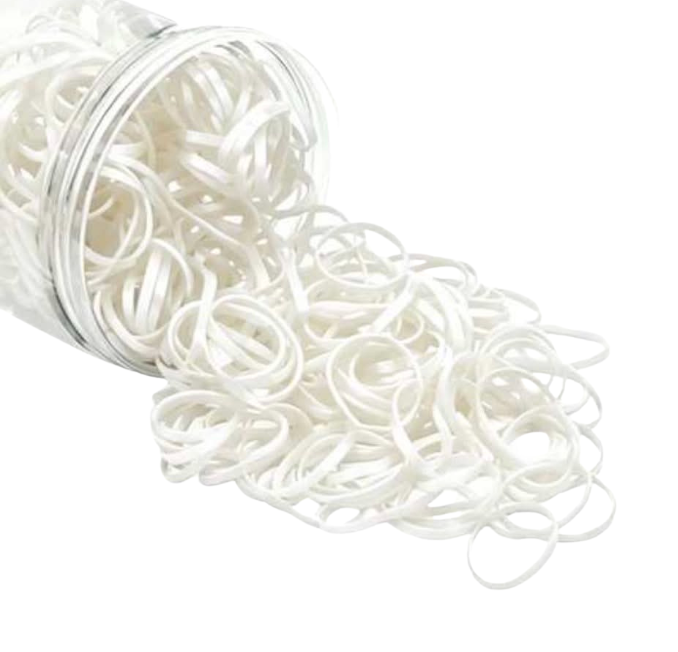 WHITE Elastic Bands