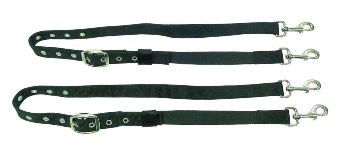 BLACK - NYLON SIDE REINS WITH ELASTIC