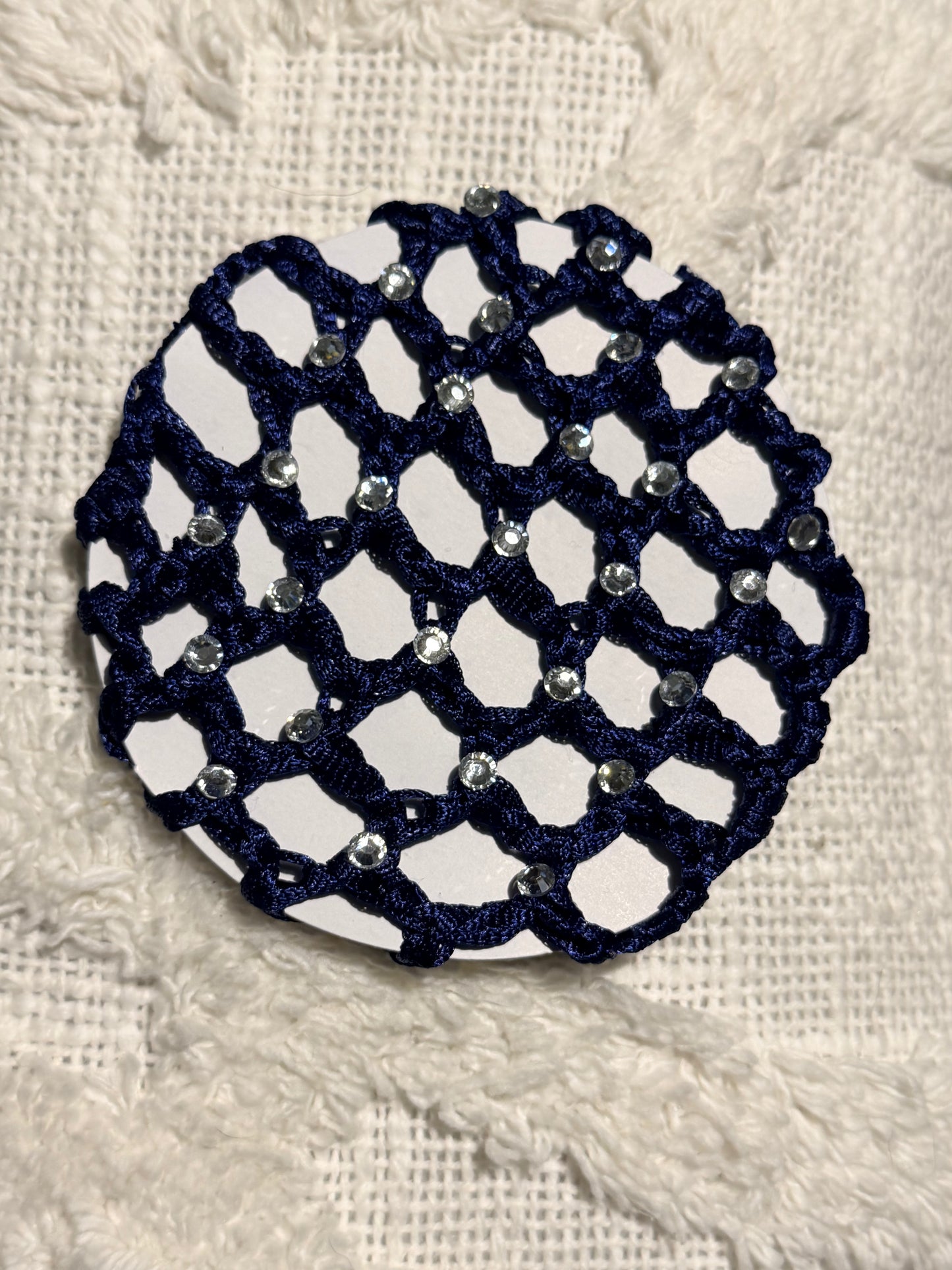 Navy Hair Net with Crystals