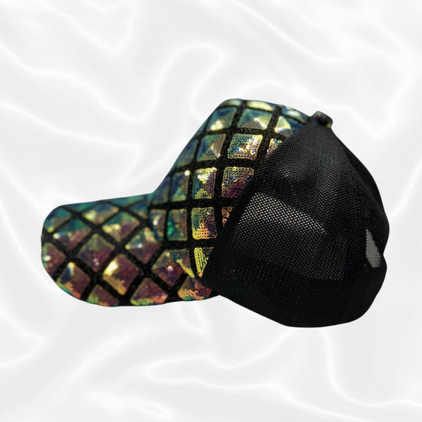 Colourful Black Mega Bling Hat