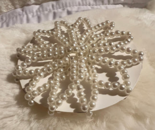 White/Cream - Pearl Bun Hair Net