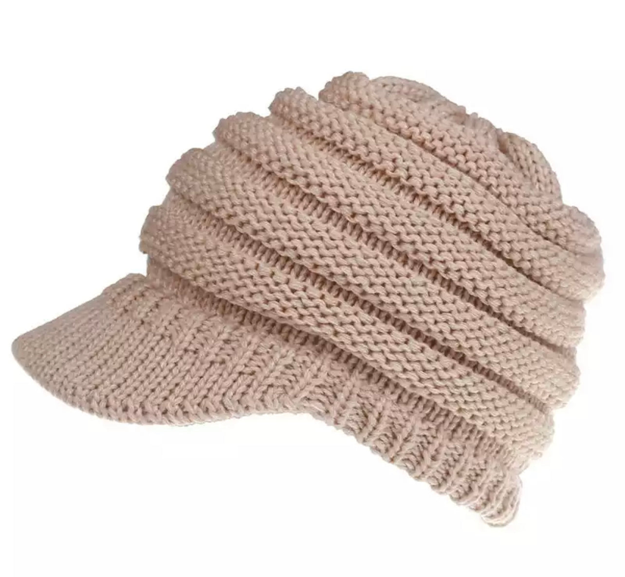 Pony Tail Beanie with Peak