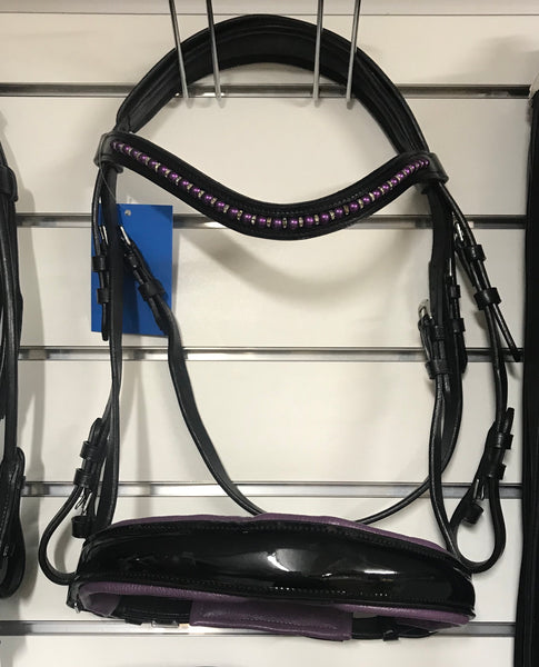 Convertible Purple Snaffle Bridle