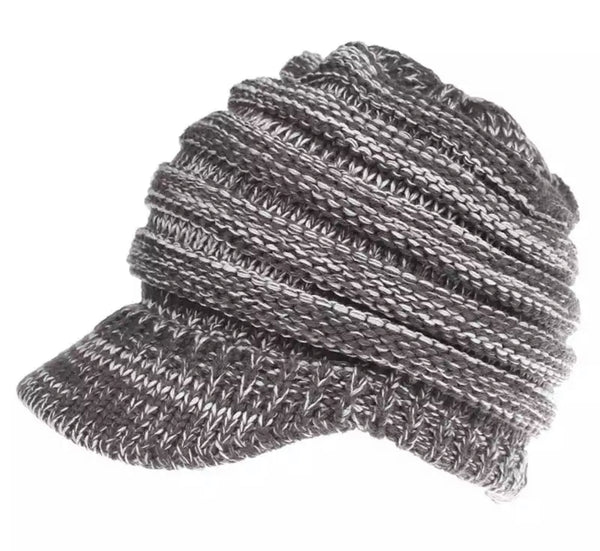 Pony Tail Beanie with Peak