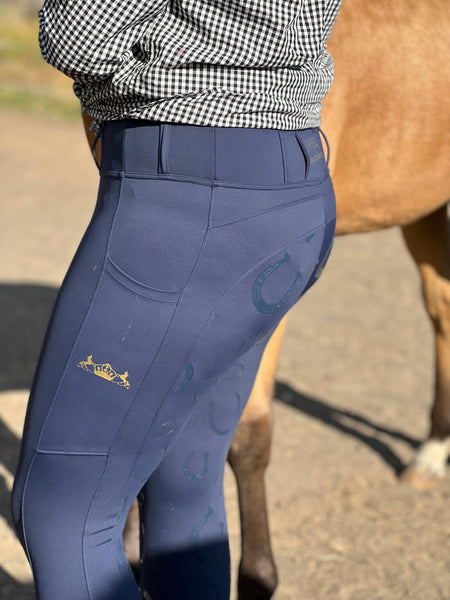 Jewel Equestrian Riding Tights - NAVY