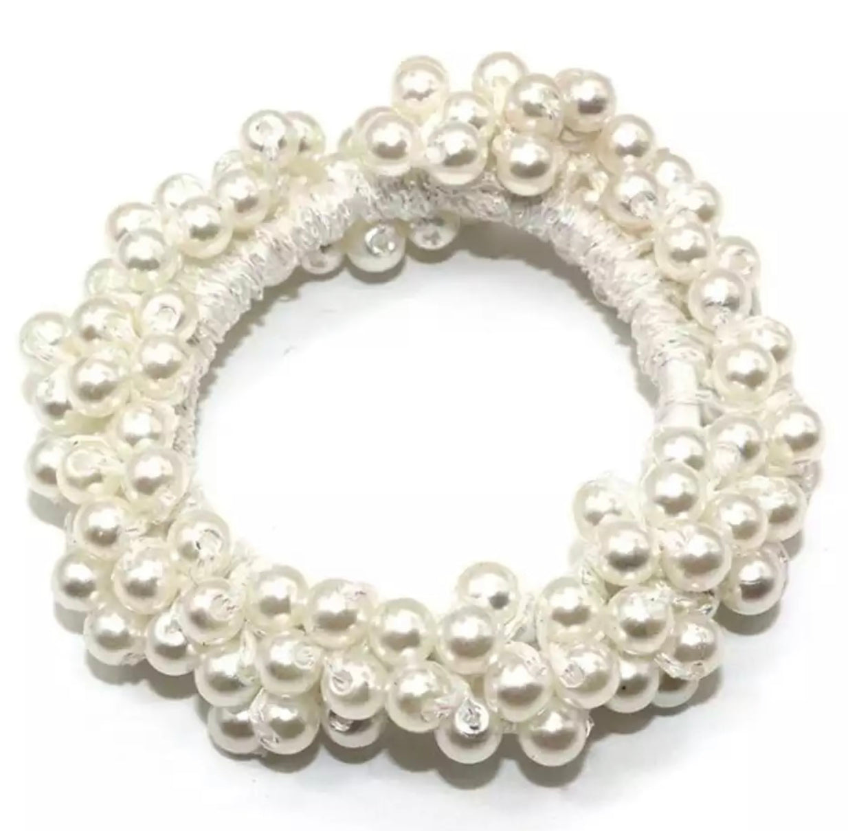 Elegant White Pearl Hair Tie