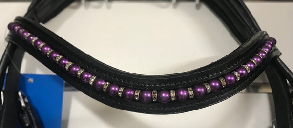 Convertible Purple Snaffle Bridle