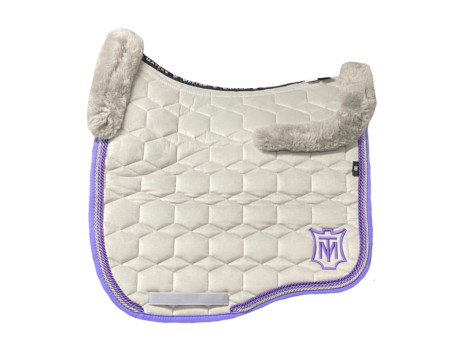 In Stock- Large Mattes Full Sheepskin Silver Velvet Eurofit Saddle Pad