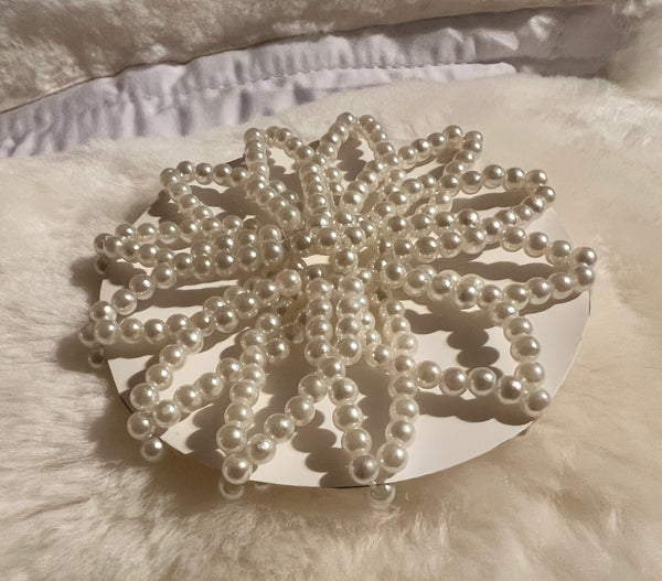 White/Cream - Pearl Bun Hair Net