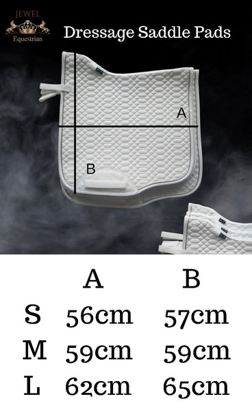 White Dressage Pad with Silver Piping