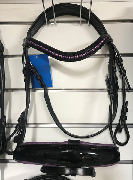 Convertible Purple Snaffle Bridle