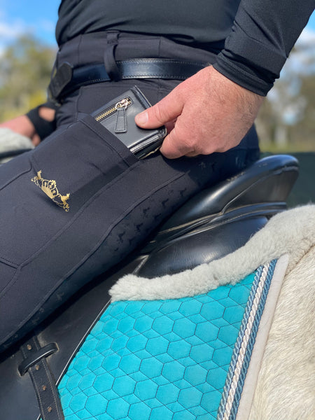 Jewel Equestrian Riding Tights - BLACK