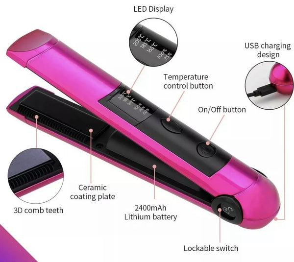 PRITECH - Mini Cordless Hair Straightener