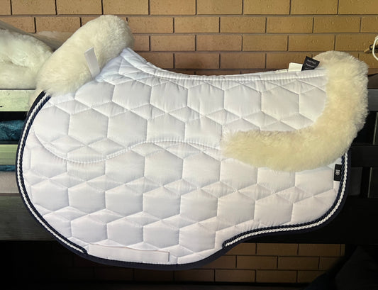 Showjumping Pad - White Sheen Mattes - Full Wool - Medium