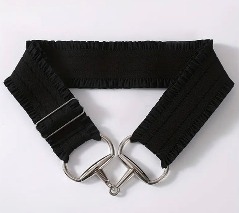 Black Ruffled Bit Belt