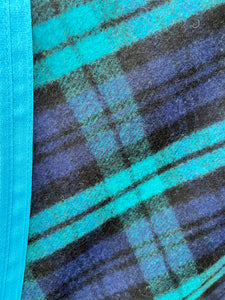 Wool Under Rug - Navy & Blue - Tartan Check  (Australian Made)
