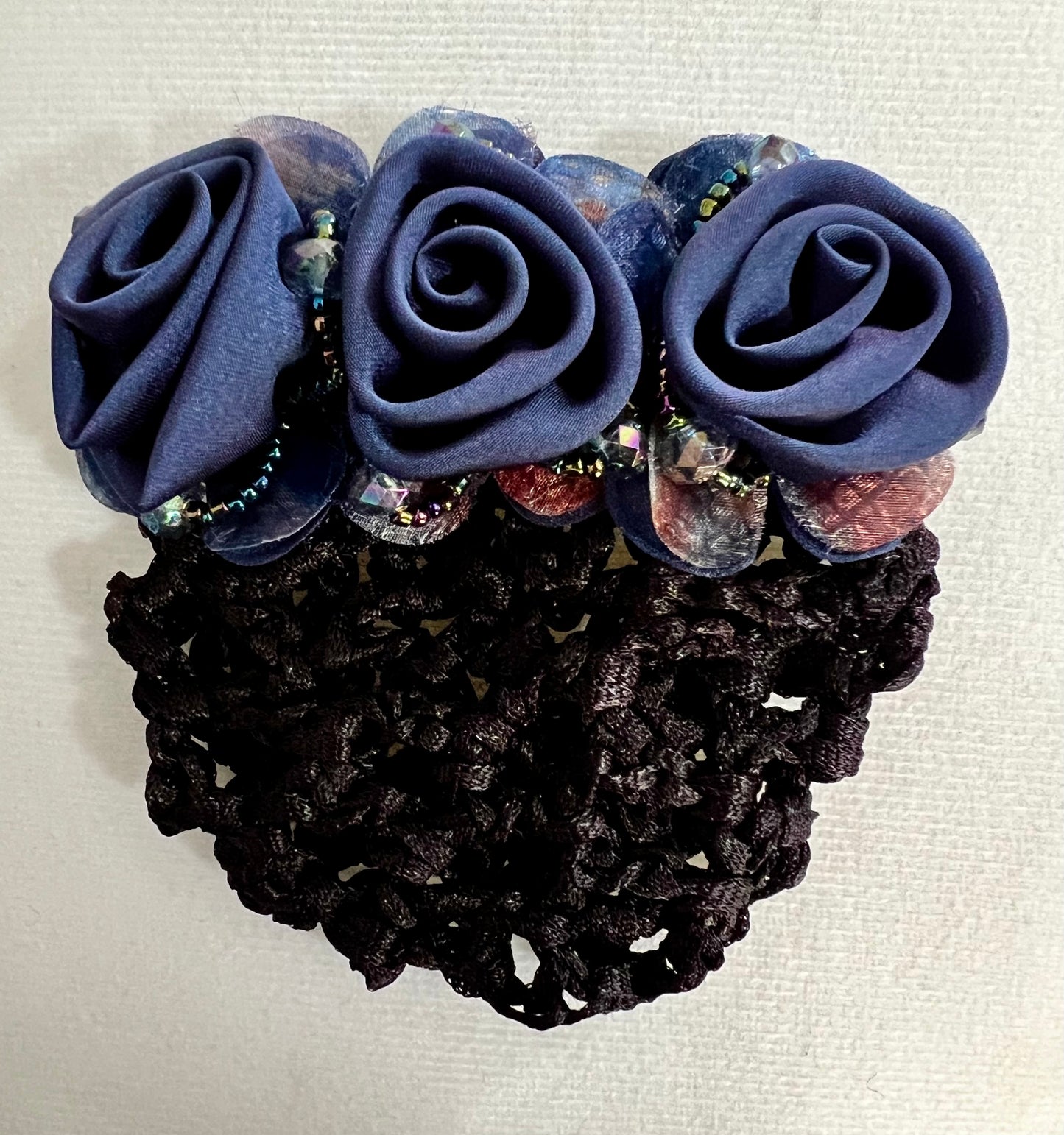 Flower Hair Clip with Bun Net