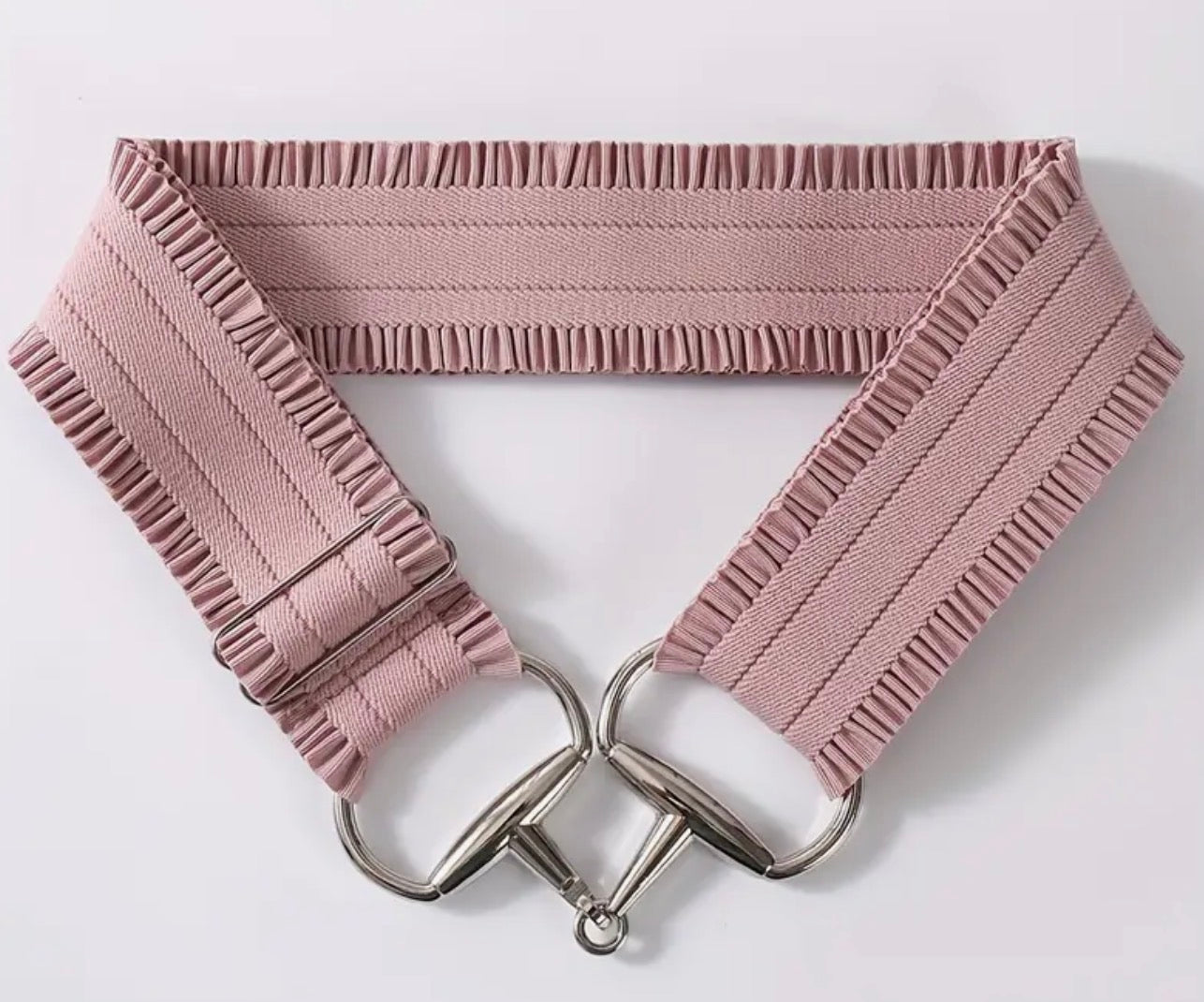 Dusty Pink Ruffled Bit Belt