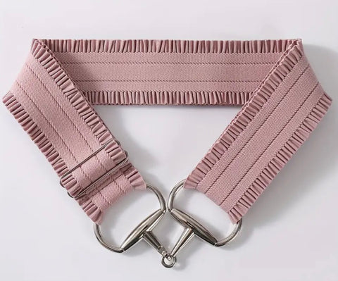 Dusty Pink Ruffled Bit Belt