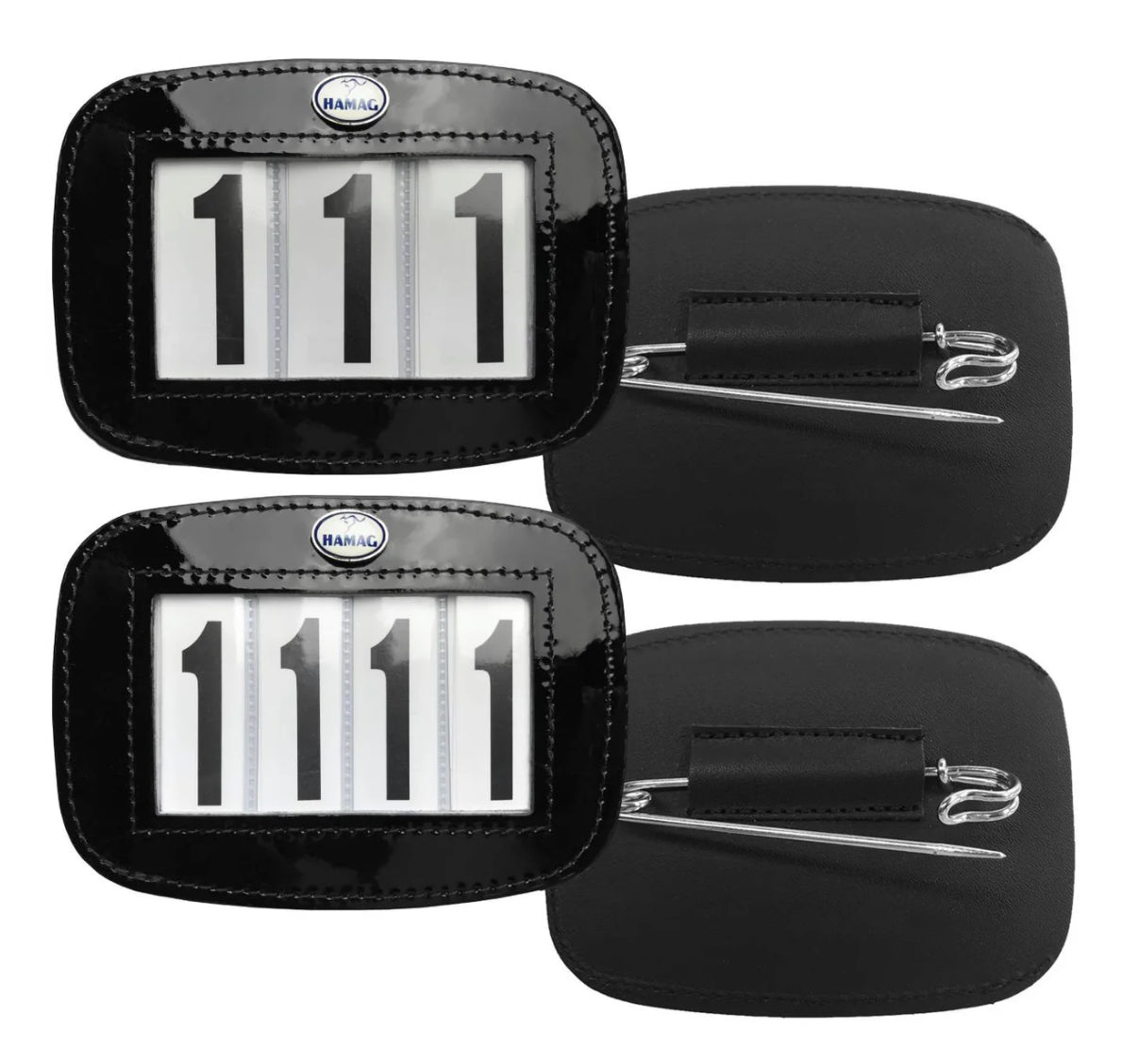 Hamag™ Patent - Leather Saddle Cloth Number Holders (Pair)