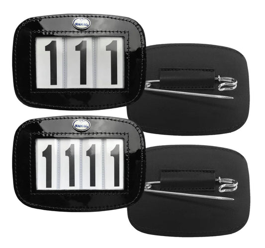 Hamag™ Patent - Leather Saddle Cloth Number Holders (Pair)
