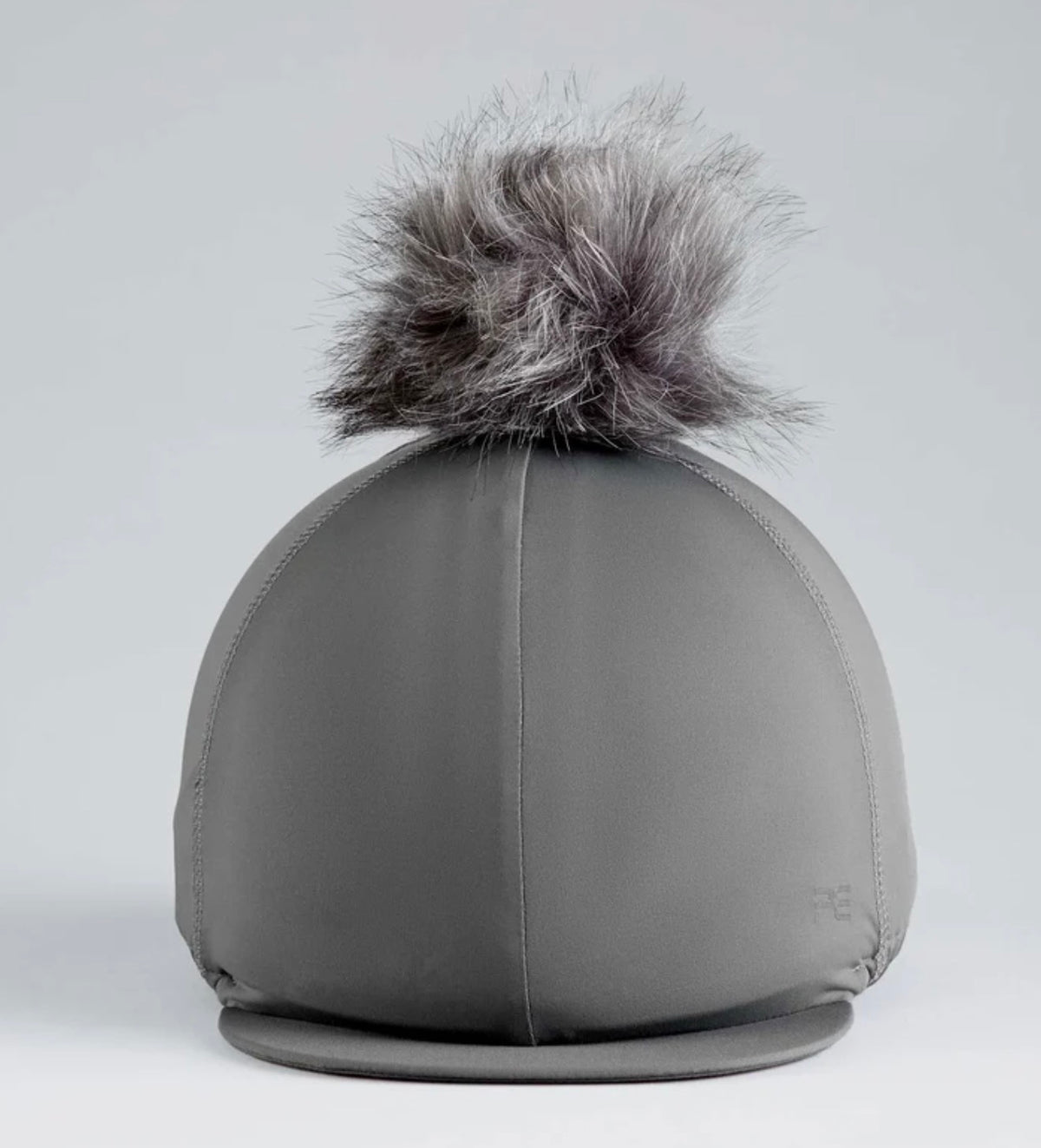Jersey Hat Silk with Faux Fur Pom Pom Anthracite