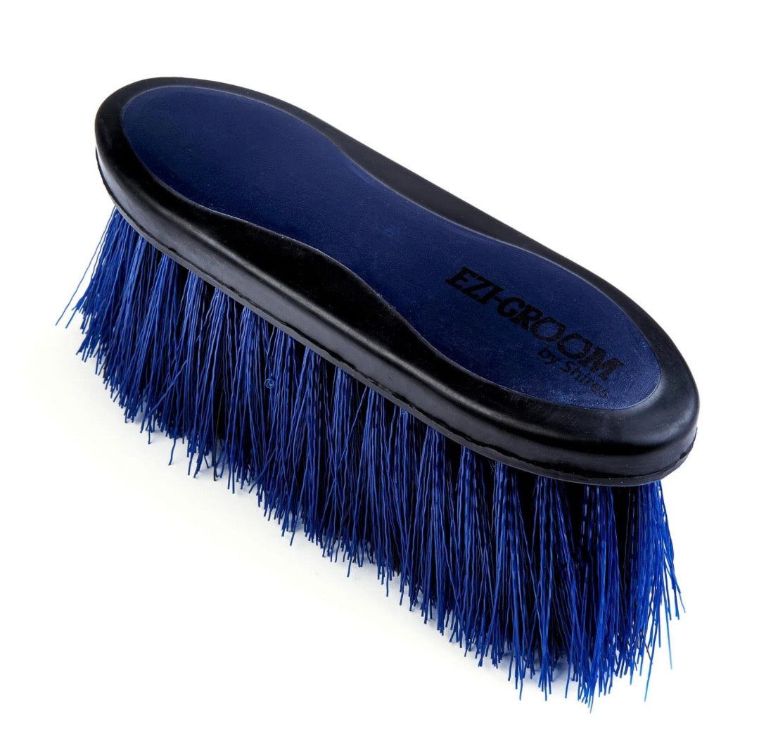 NAVY - Shires EZI-GROOM Grip Long Bristle Dandy Brush Large