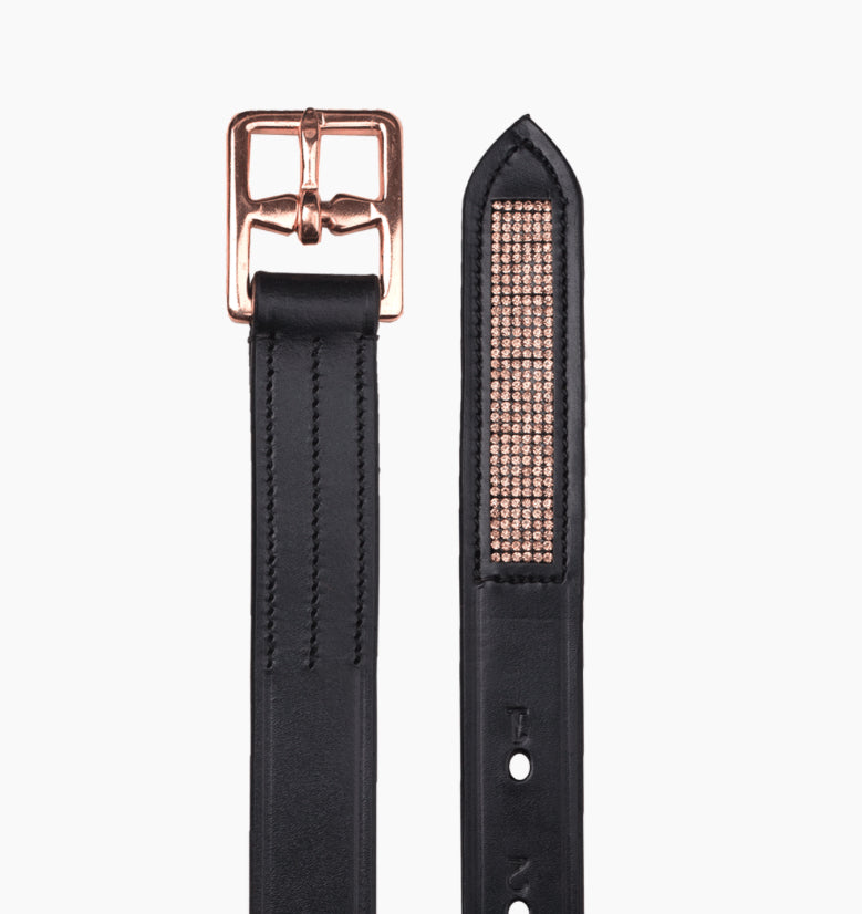 Waldhausen XLine Stirrup Leathers Black Rose Gold