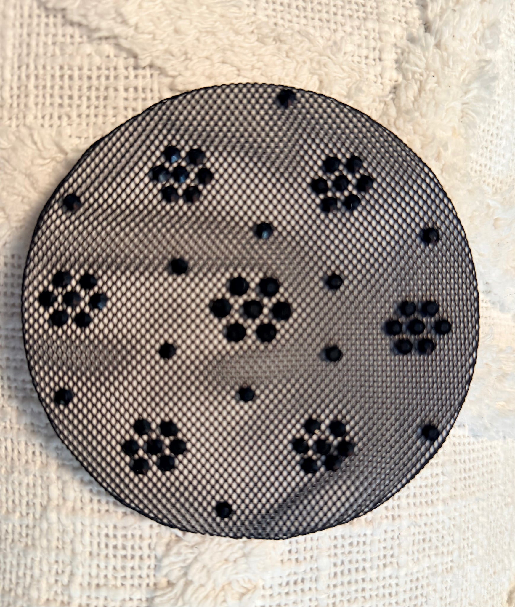 Black Crystal Sheer Hair Bun Net