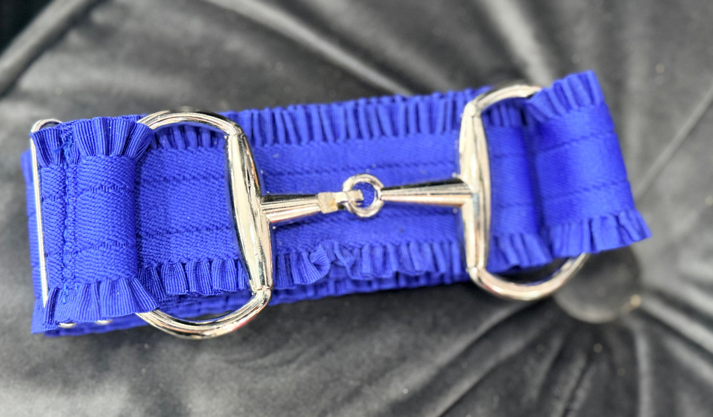 Royal Blue Ruffled Bit Belt