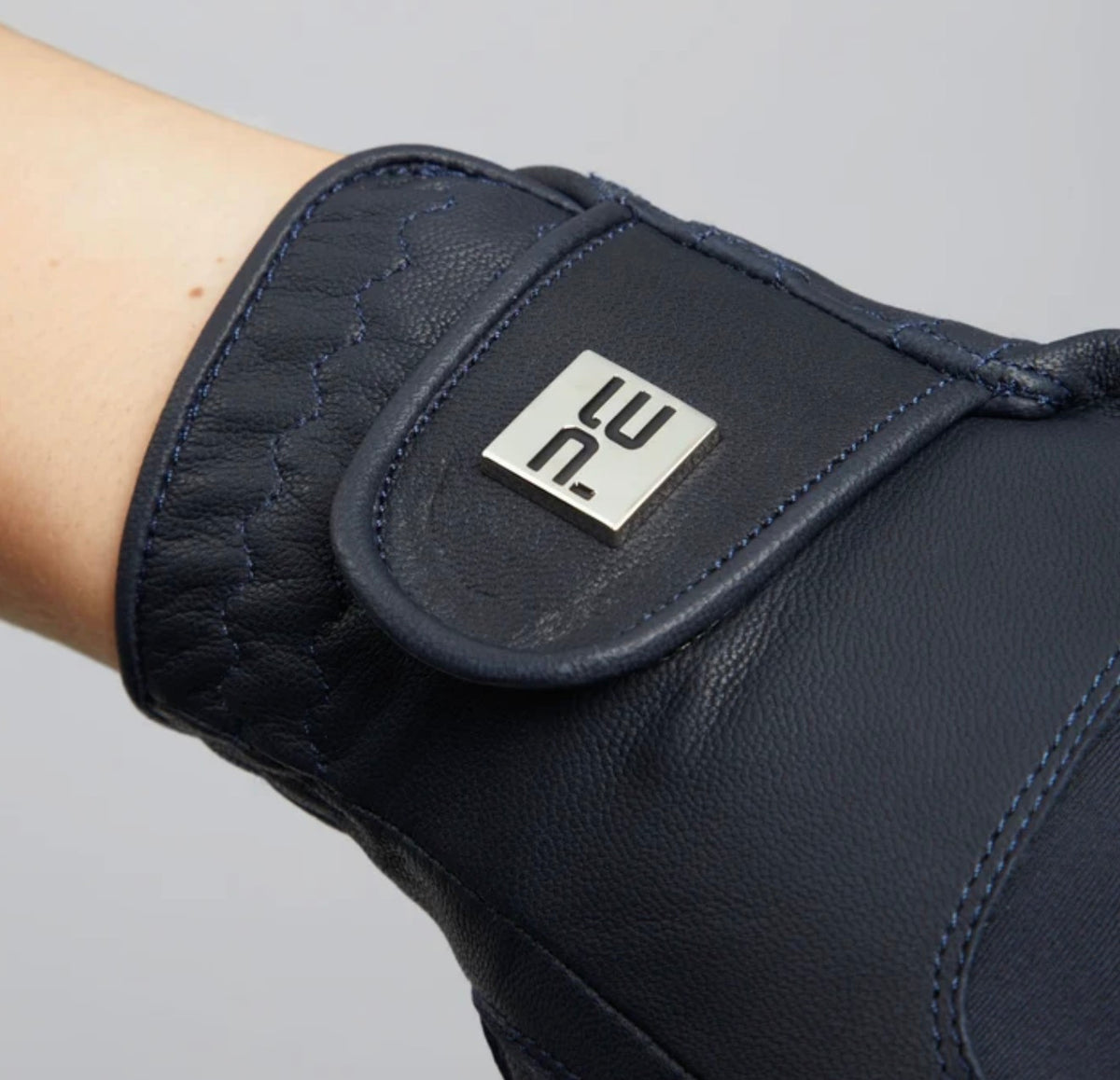 M (7.5”) NAVY - Mizar Ladies Leather Riding Gloves