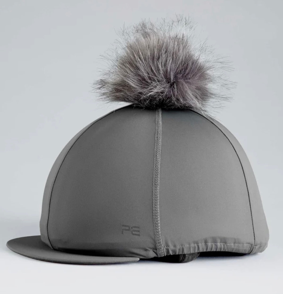 Jersey Hat Silk with Faux Fur Pom Pom Anthracite