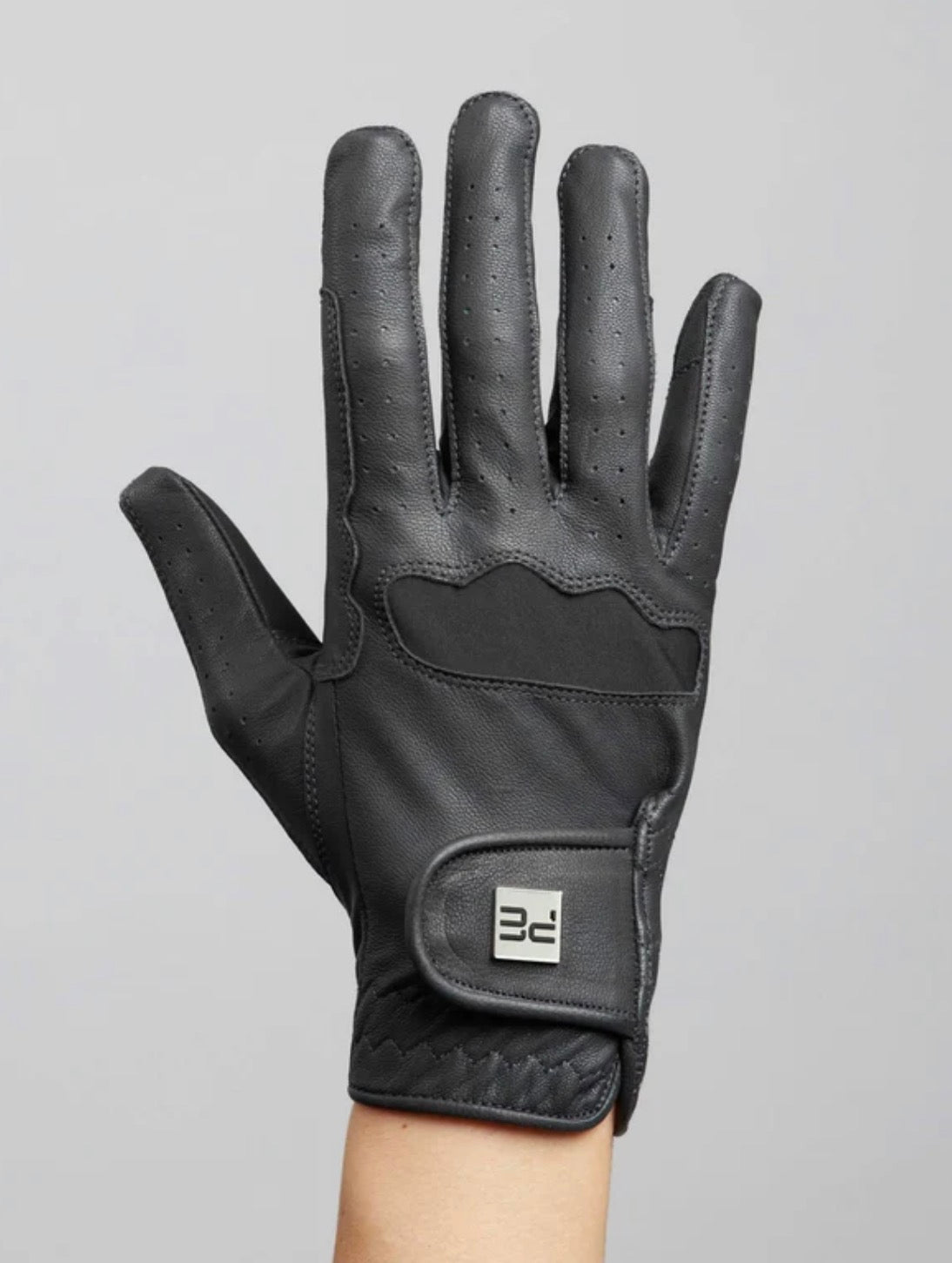 L (8”) BLACK - Mizar Ladies Leather Riding Gloves