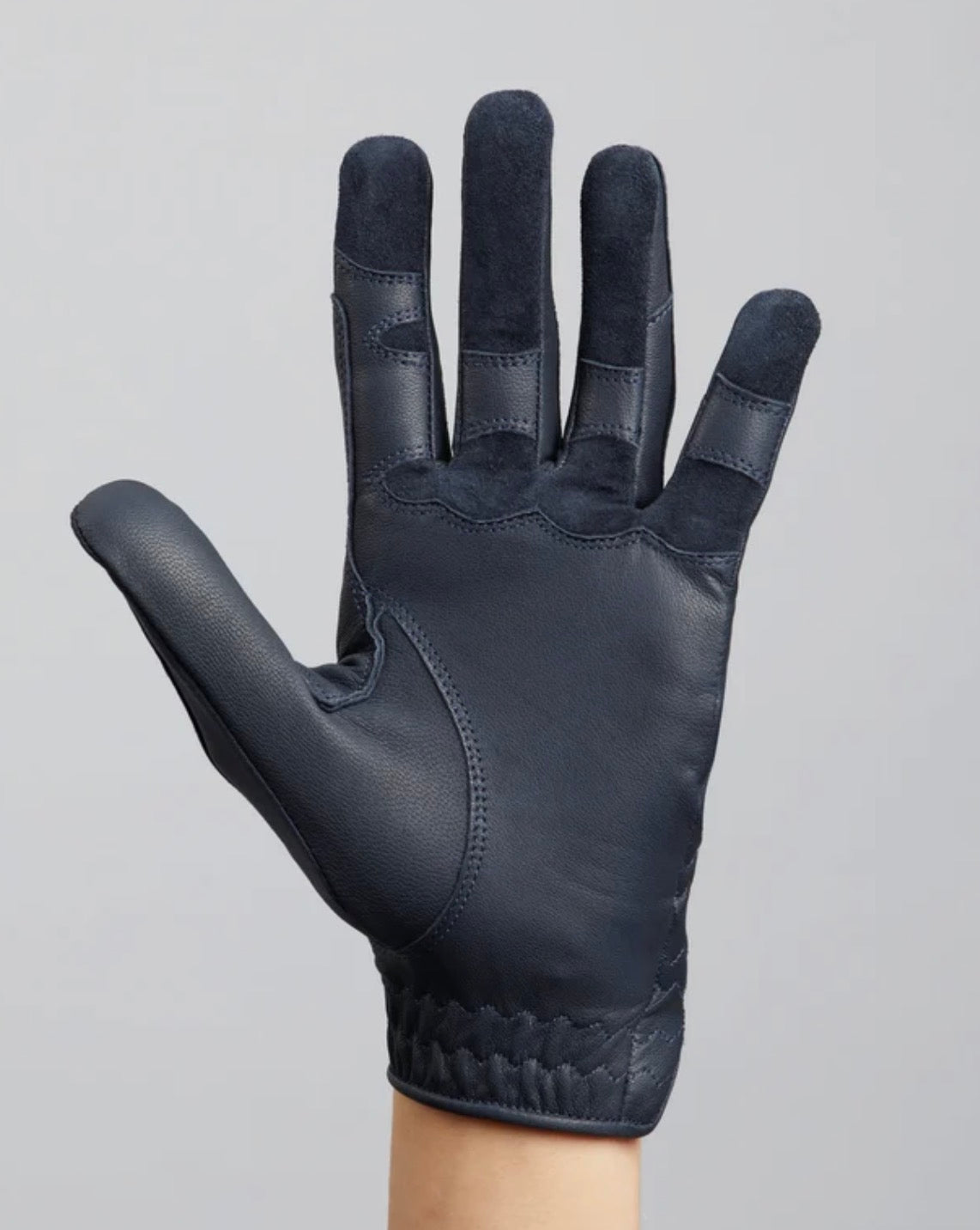 M (7.5”) NAVY - Mizar Ladies Leather Riding Gloves