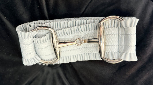 Light Grey Ruffled Bit Belt