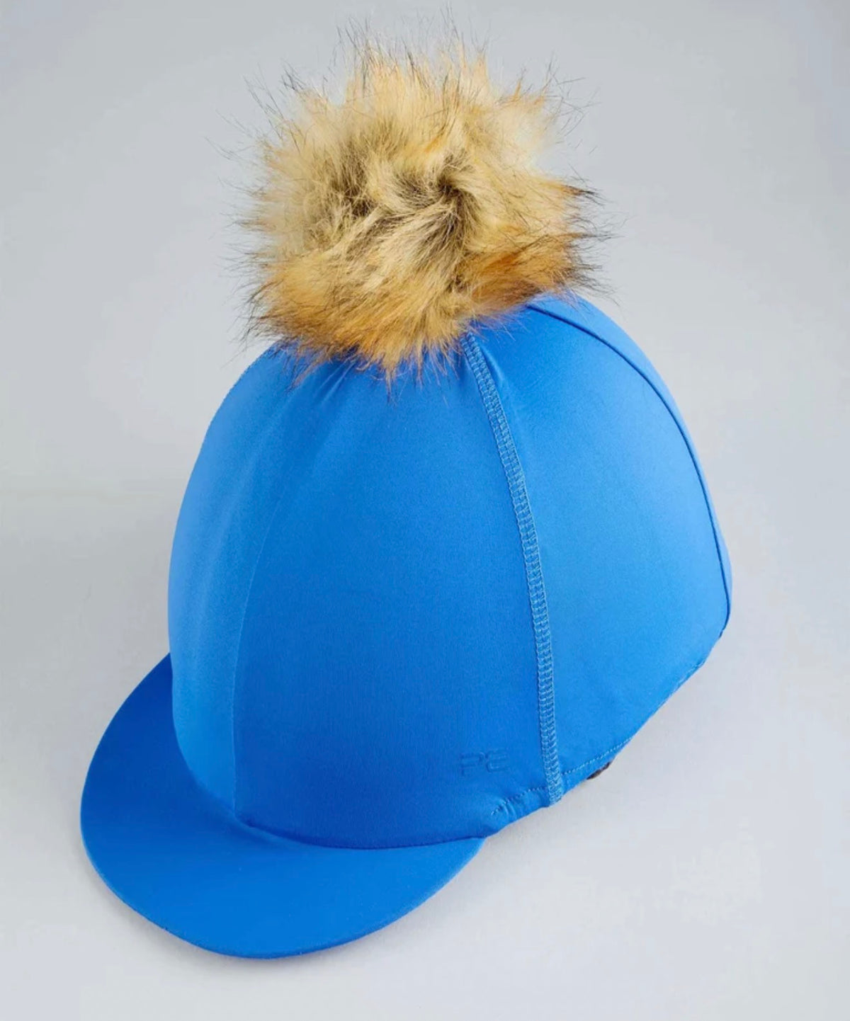 Jersey Hat Silk with Faux Fur Pom Pom Royal Blue