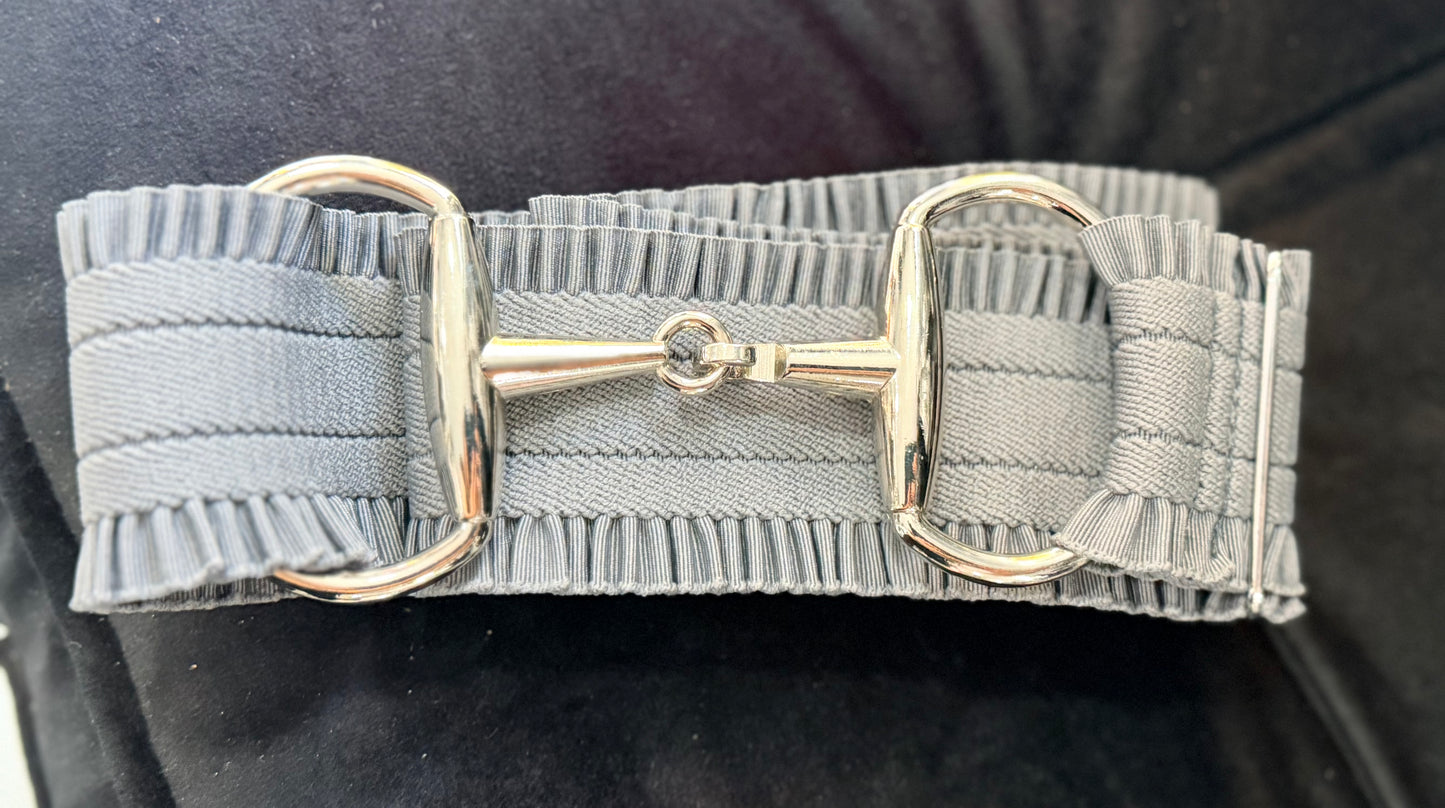 Grey Ruffled Bit Belt