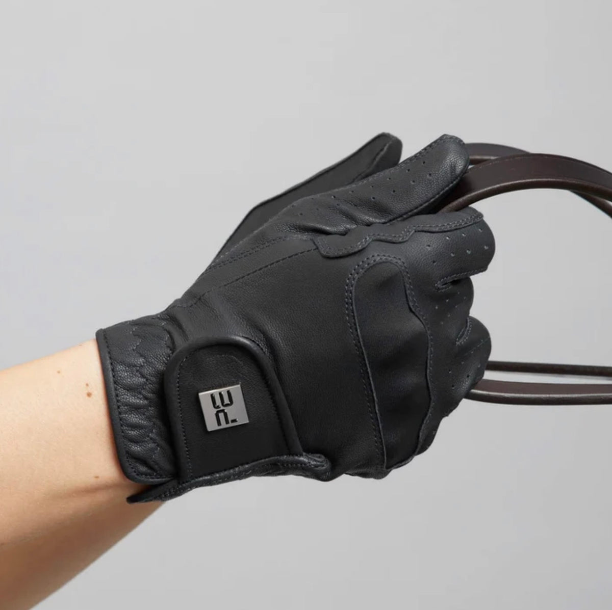 L (8”) BLACK - Mizar Ladies Leather Riding Gloves
