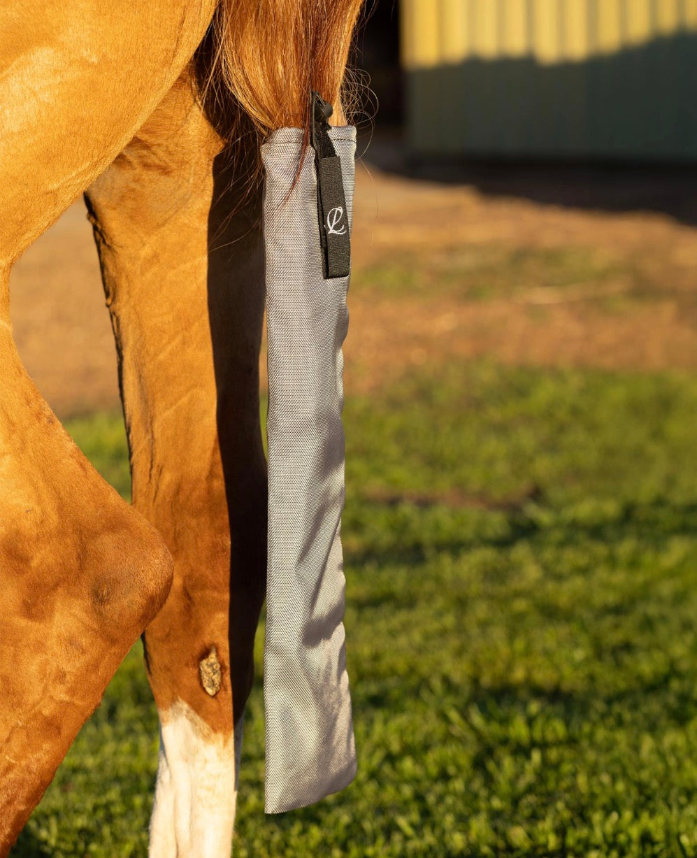 GREY - Tie in Tail Bag