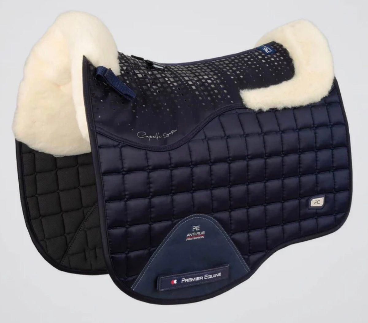 Capella Close Contact Merino Wool Dressage Square Navy/Natural Wool