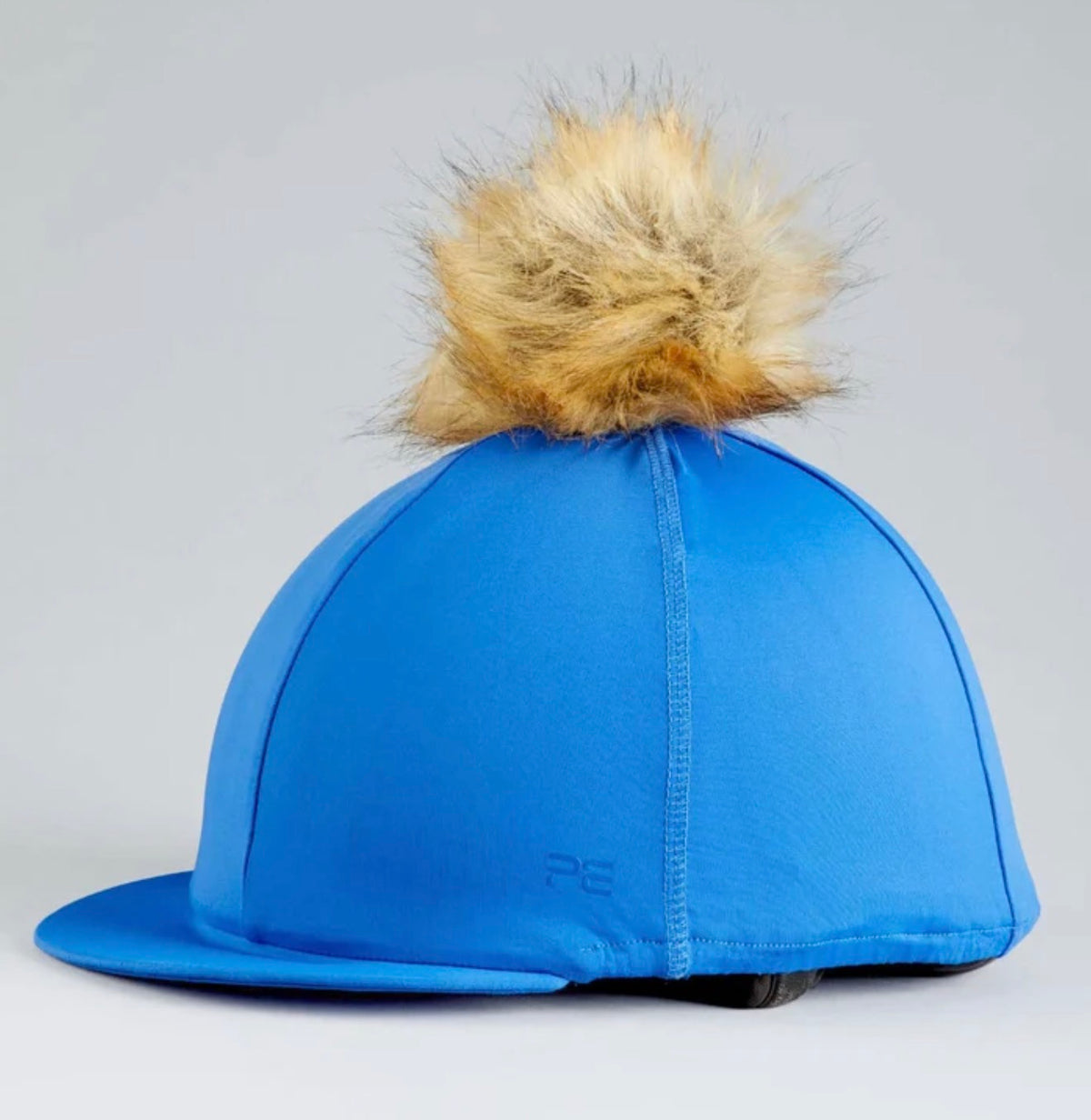 Jersey Hat Silk with Faux Fur Pom Pom Royal Blue