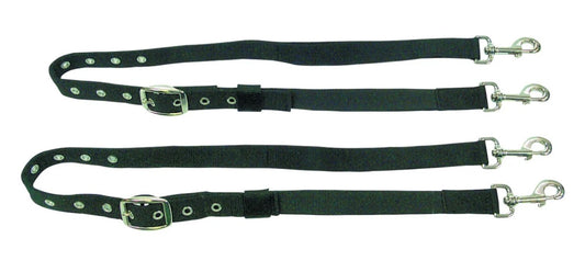 BLACK - NYLON SIDE REINS WITH ELASTIC