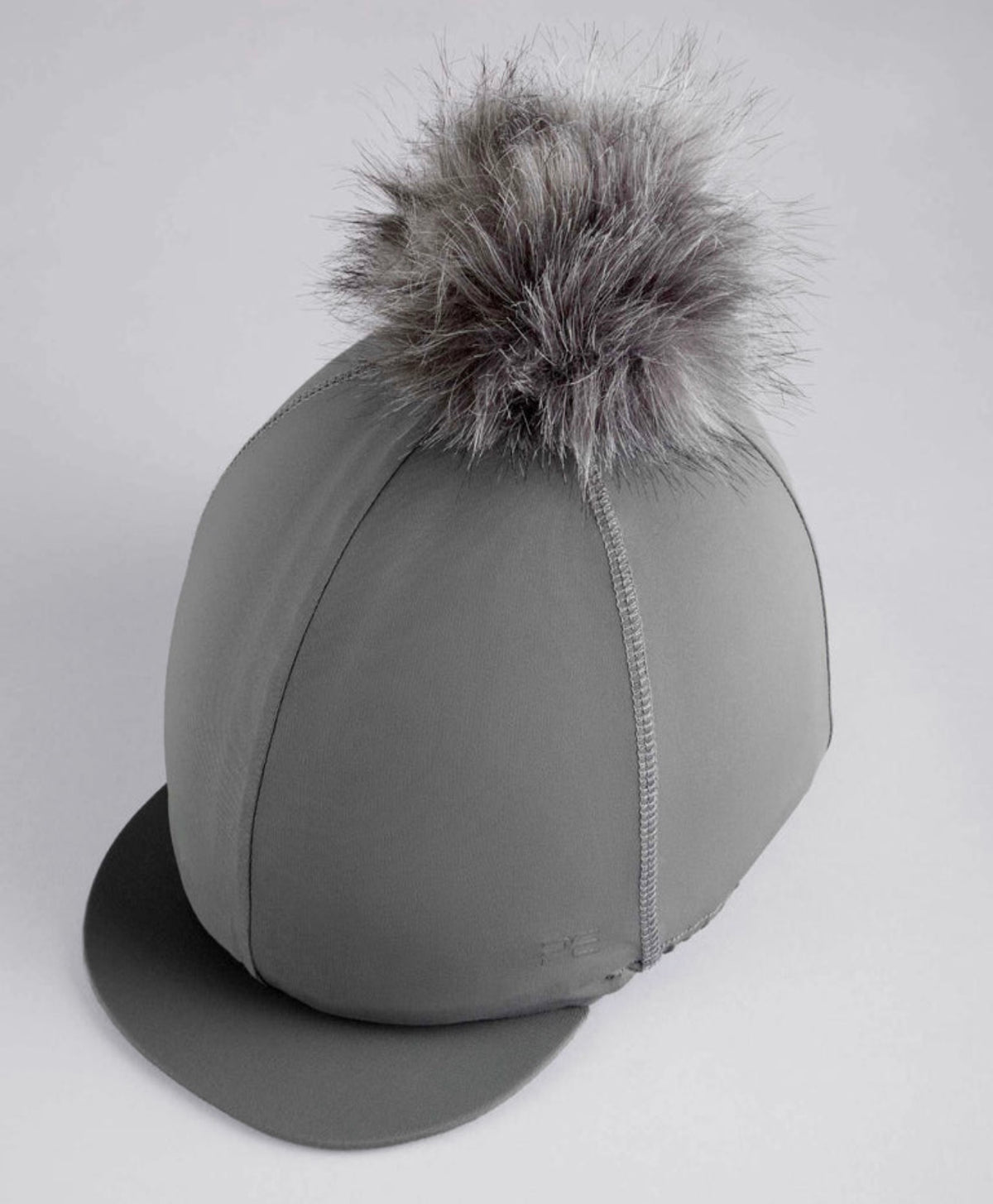 Jersey Hat Silk with Faux Fur Pom Pom Anthracite
