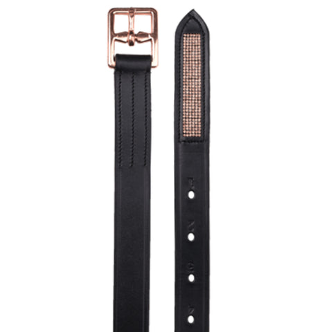 Waldhausen XLine Stirrup Leathers Black Rose Gold