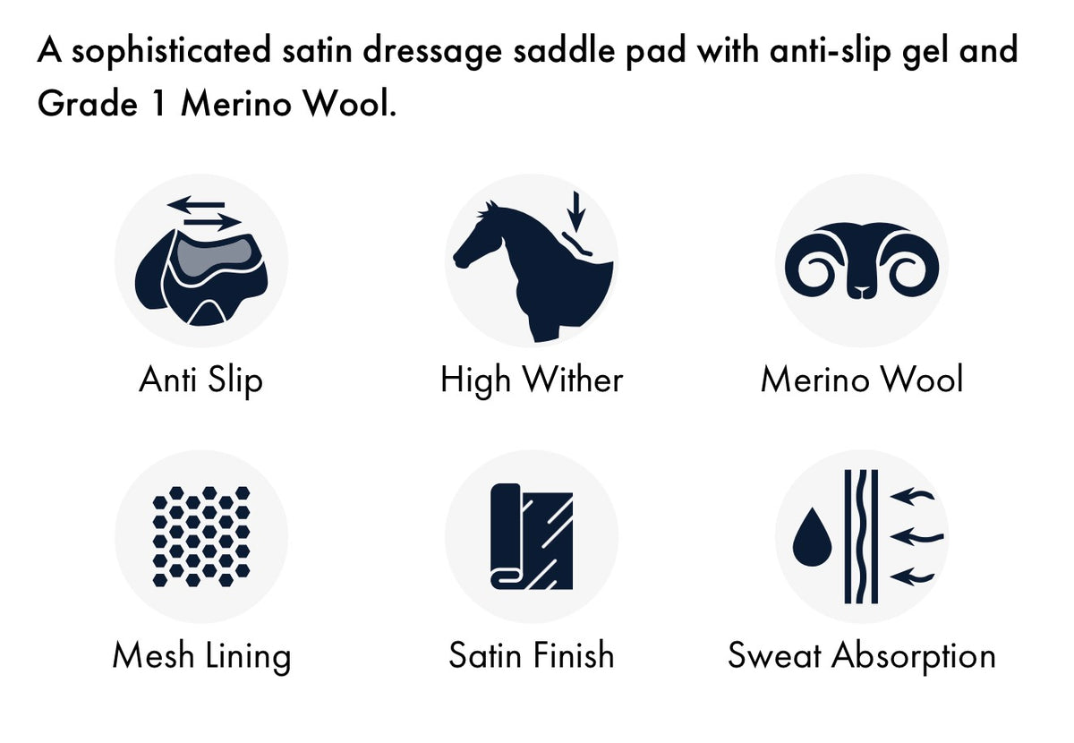 Capella Close Contact Merino Wool Dressage Square Navy/Natural Wool