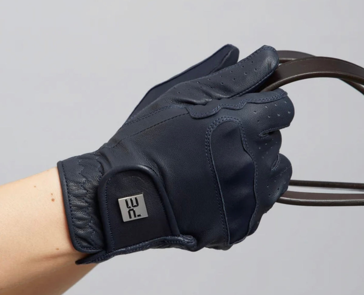M (7.5”) NAVY - Mizar Ladies Leather Riding Gloves