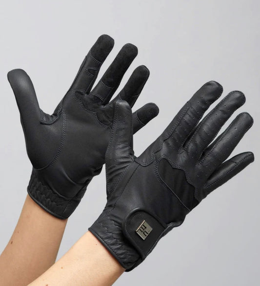 XS (6.5”) BLACK - Mizar Ladies Leather Riding Gloves
