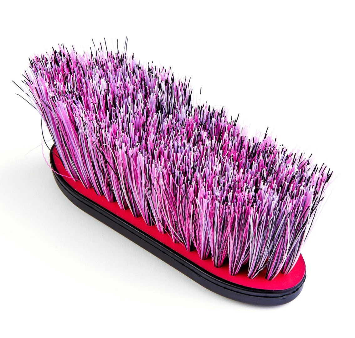 PINK - Shires EZI-GROOM Grip Long Bristle Dandy Brush Large