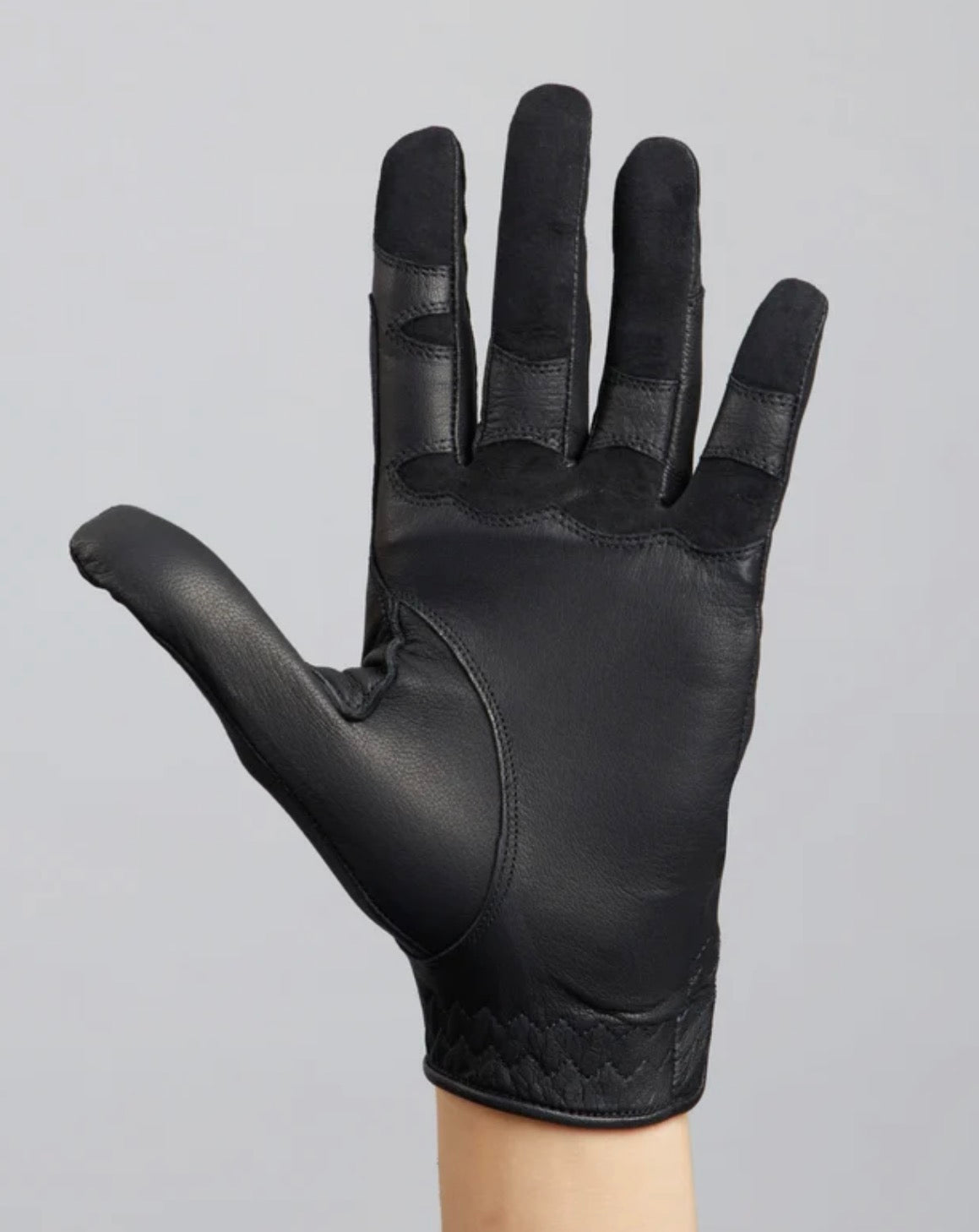 L (8”) BLACK - Mizar Ladies Leather Riding Gloves