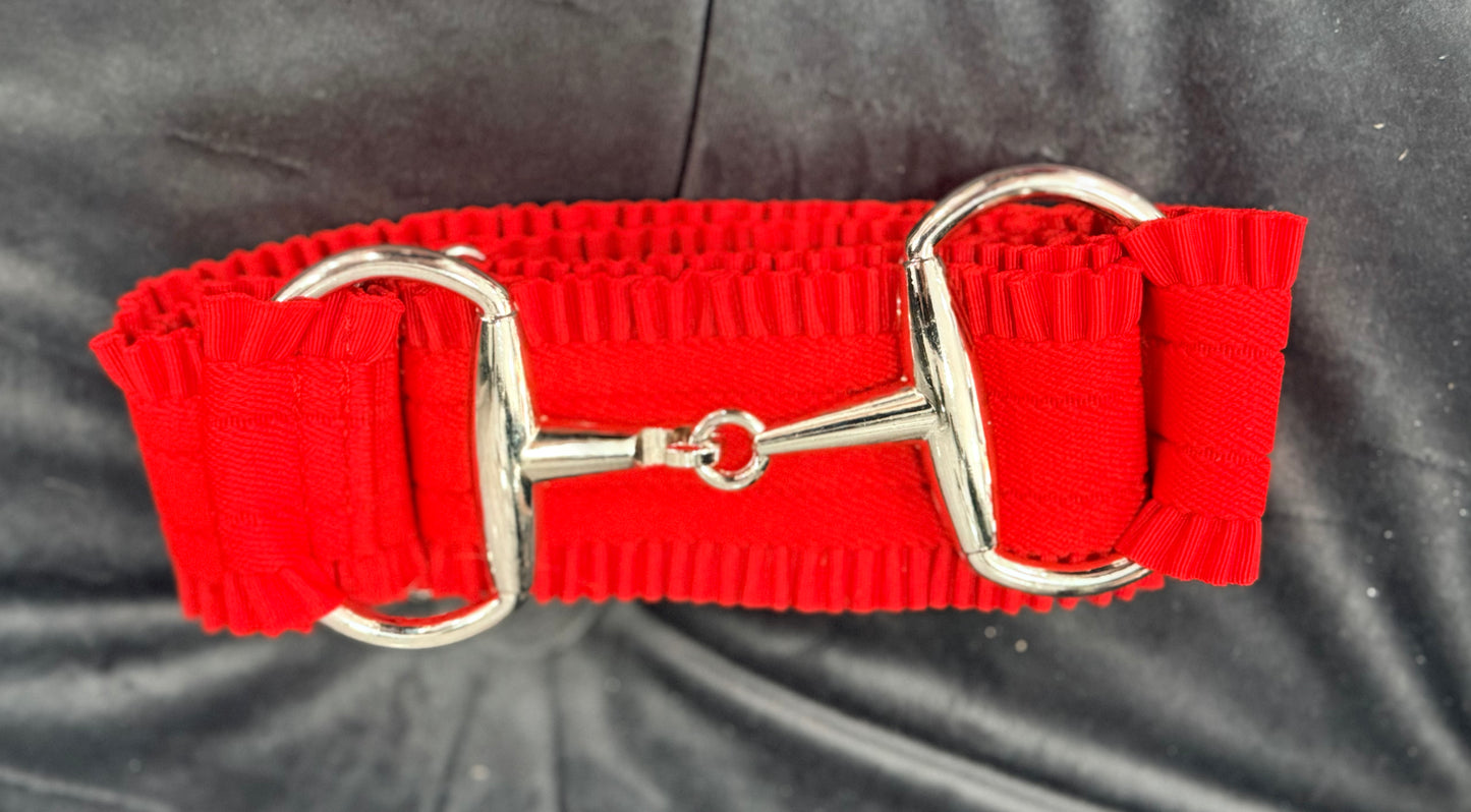Red Ruffled Bit Belt